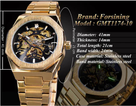 Automatic Skeleton Mechanical Watch for Men Fashion