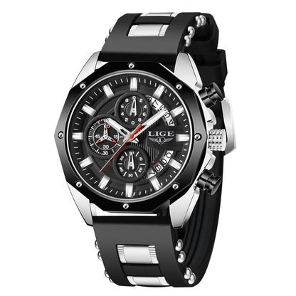 Luxury Silicone Sport Quartz Watch for Men - Waterproof