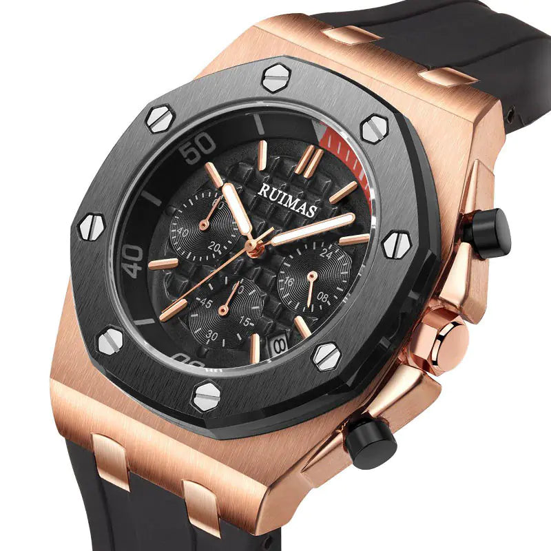 Multifunctional Silicone Quartz Watch for Men - RUIMAS