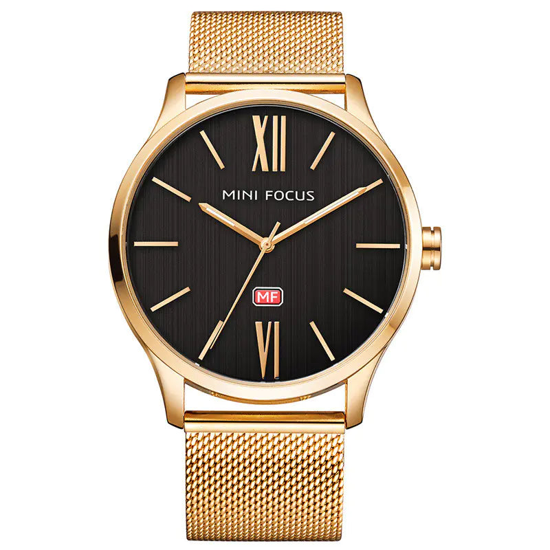 Waterproof Steel Mesh Quartz Watch for Men MF0018G