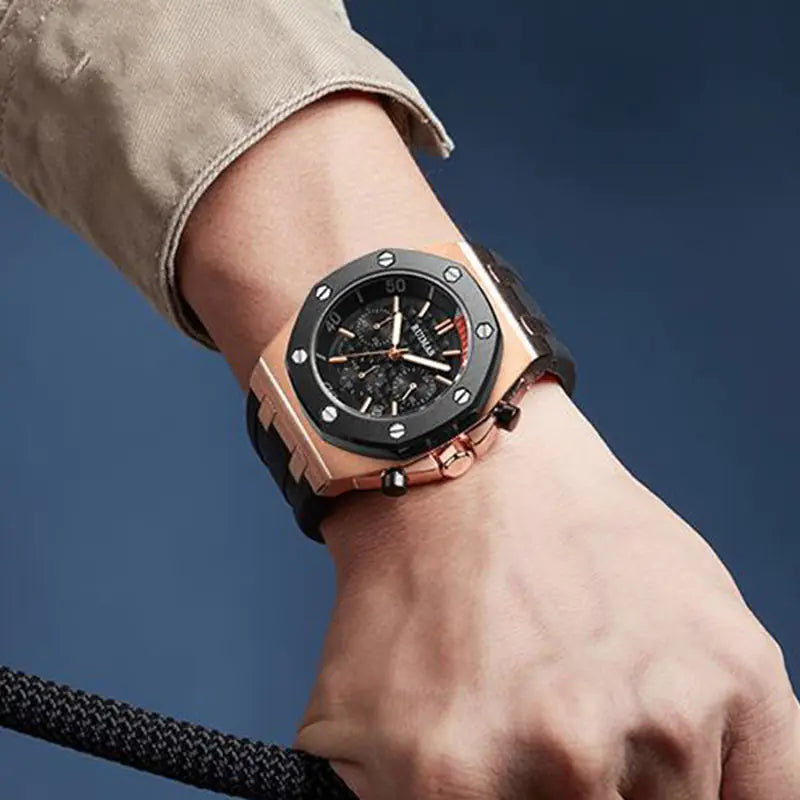 Multifunctional Silicone Quartz Watch for Men - RUIMAS