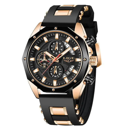 Luxury Silicone Sport Quartz Watch for Men - Waterproof
